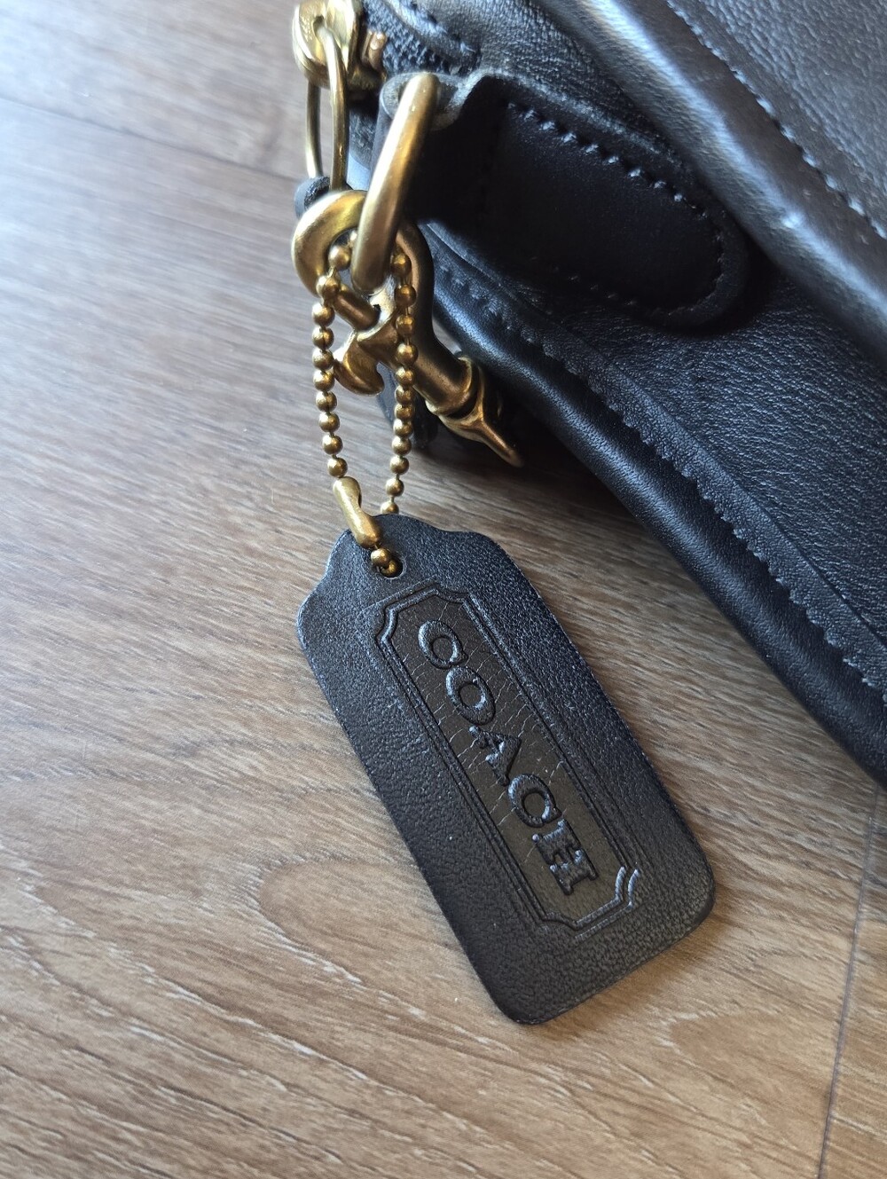 Vintage Coach Carnival Style 9925 Black Leather Bag Crossbody Purse w/Hang Tag - Picture 6 of 14